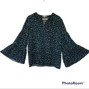 Michael Kors Collection Silk Cheetah Print Blouse Size 8